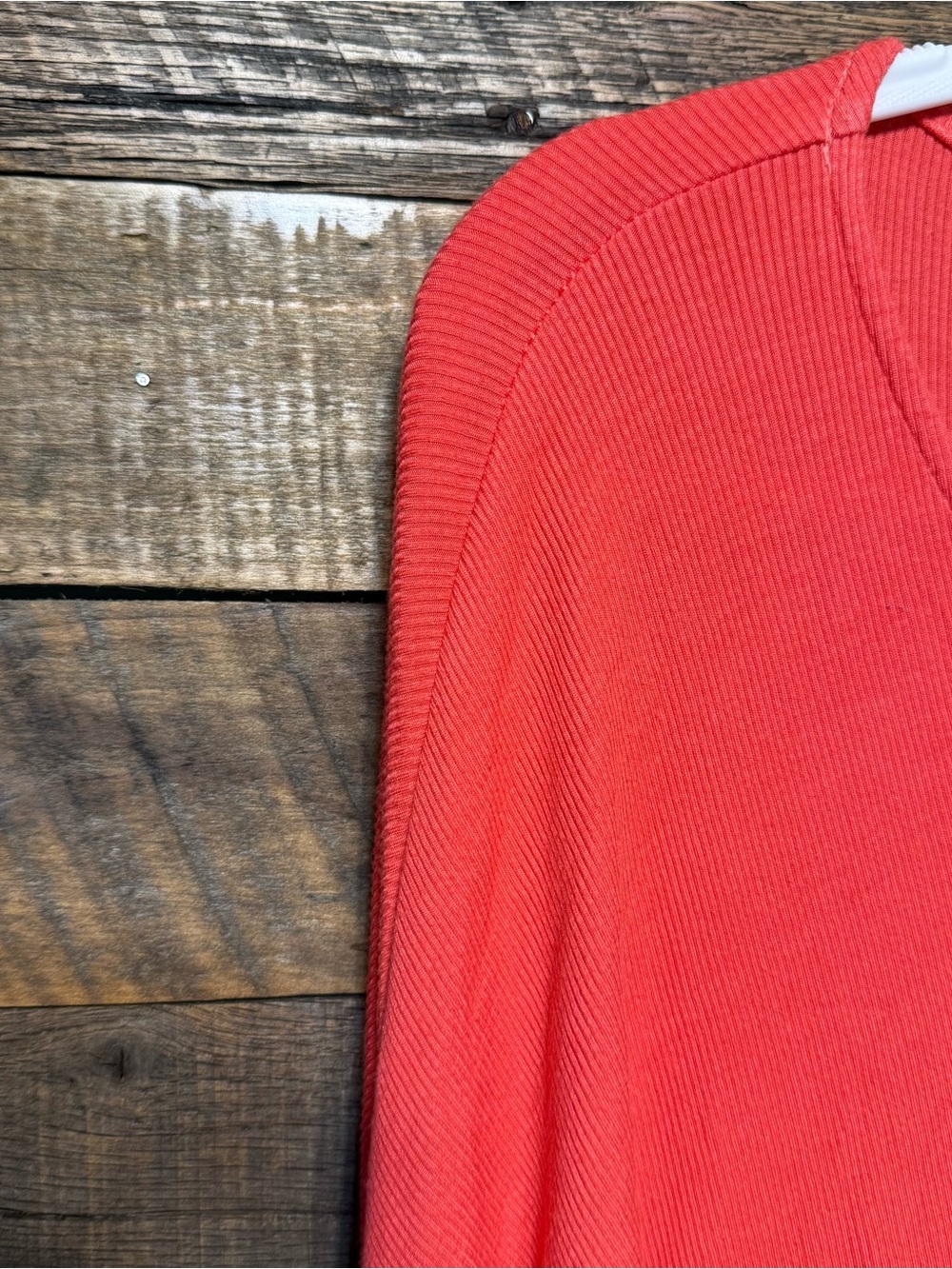 Michael Stars OS One Side Coral Ribbed Stretch Soft 3/4 Sleeve Tunic Top - Picture 2 of 5